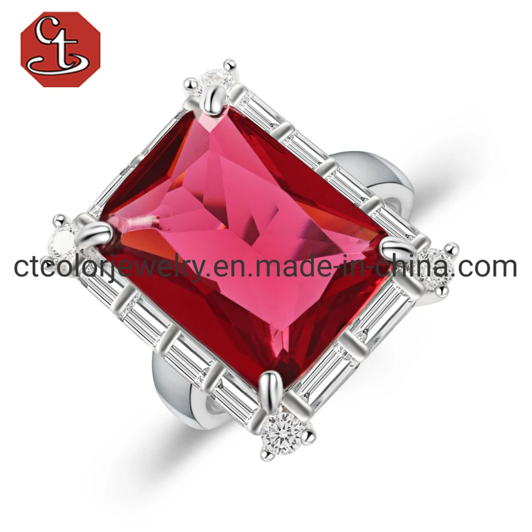Chinese Manufacturer New Arrival 925 Silver Jewelry High Quality Gems Ruby Sapphire Optional Color Fashion Rings For Women