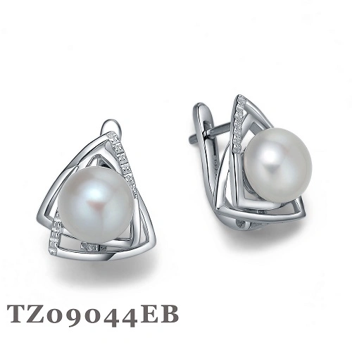 Fashion 925 Sterling Silver Pearl Earring Lock with CZ Classic Jewellery