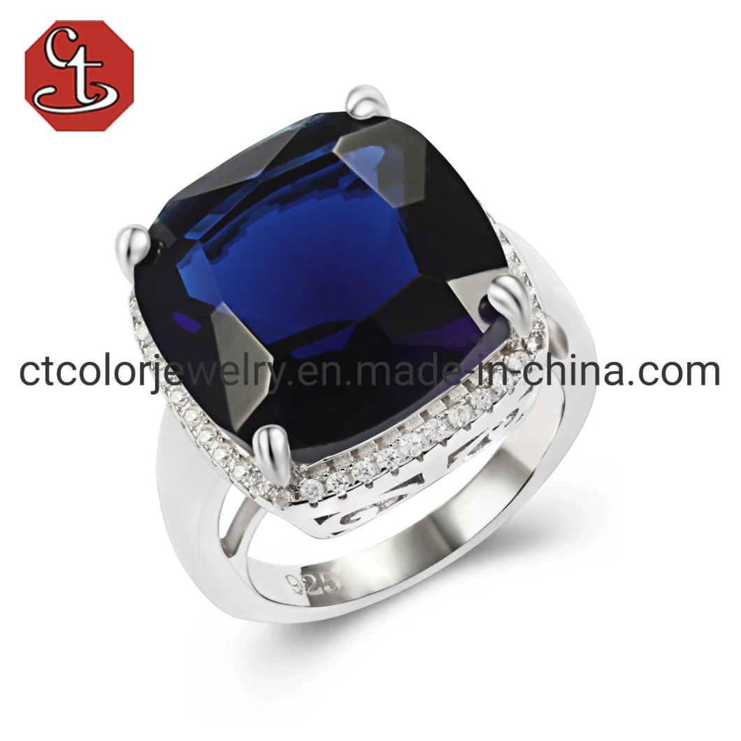 Chinese Manufacturer New Arrival 925 Silver Jewelry High Quality Gems Ruby Sapphire Optional Color Fashion Rings For Women