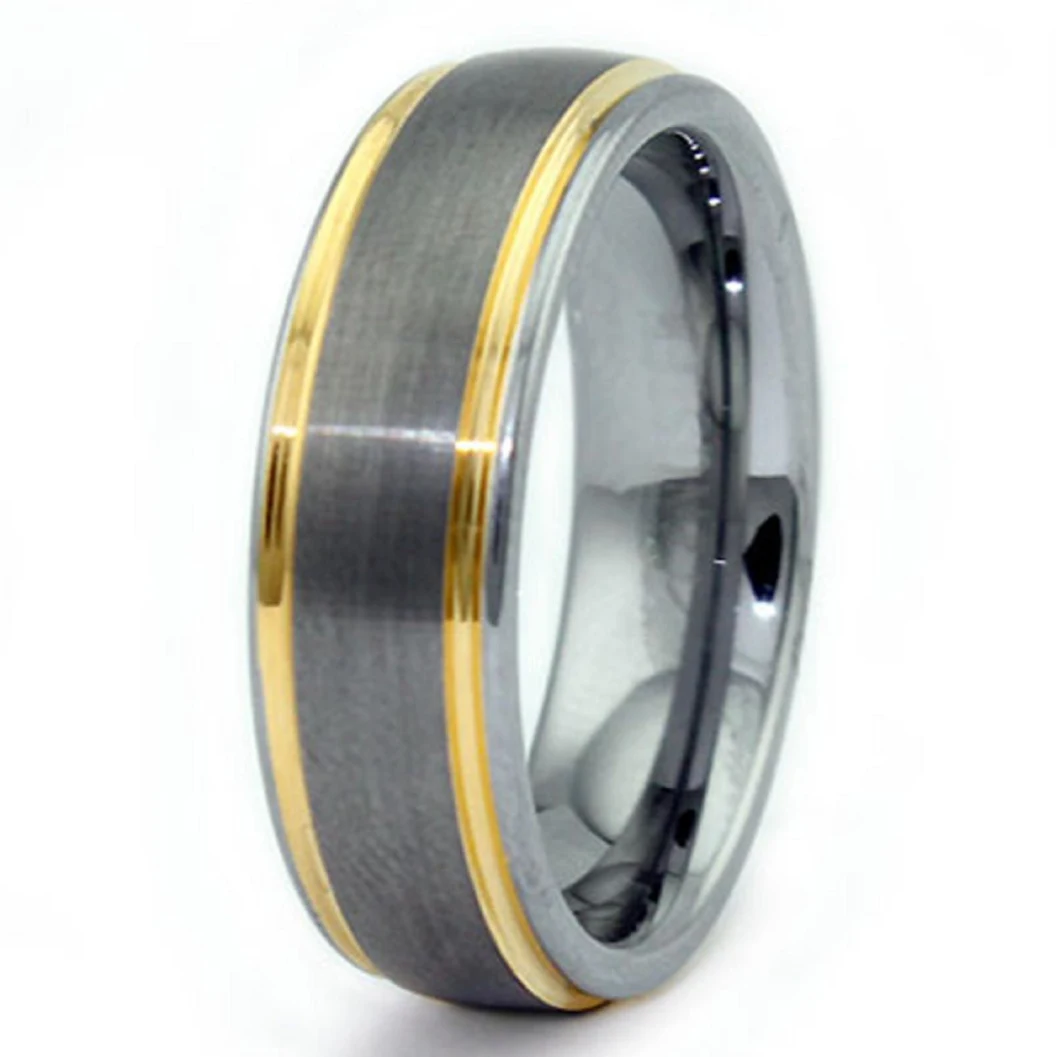 6.5 mm Tungsten Rings for Men Two Tone Wedding Band Fashion Simple