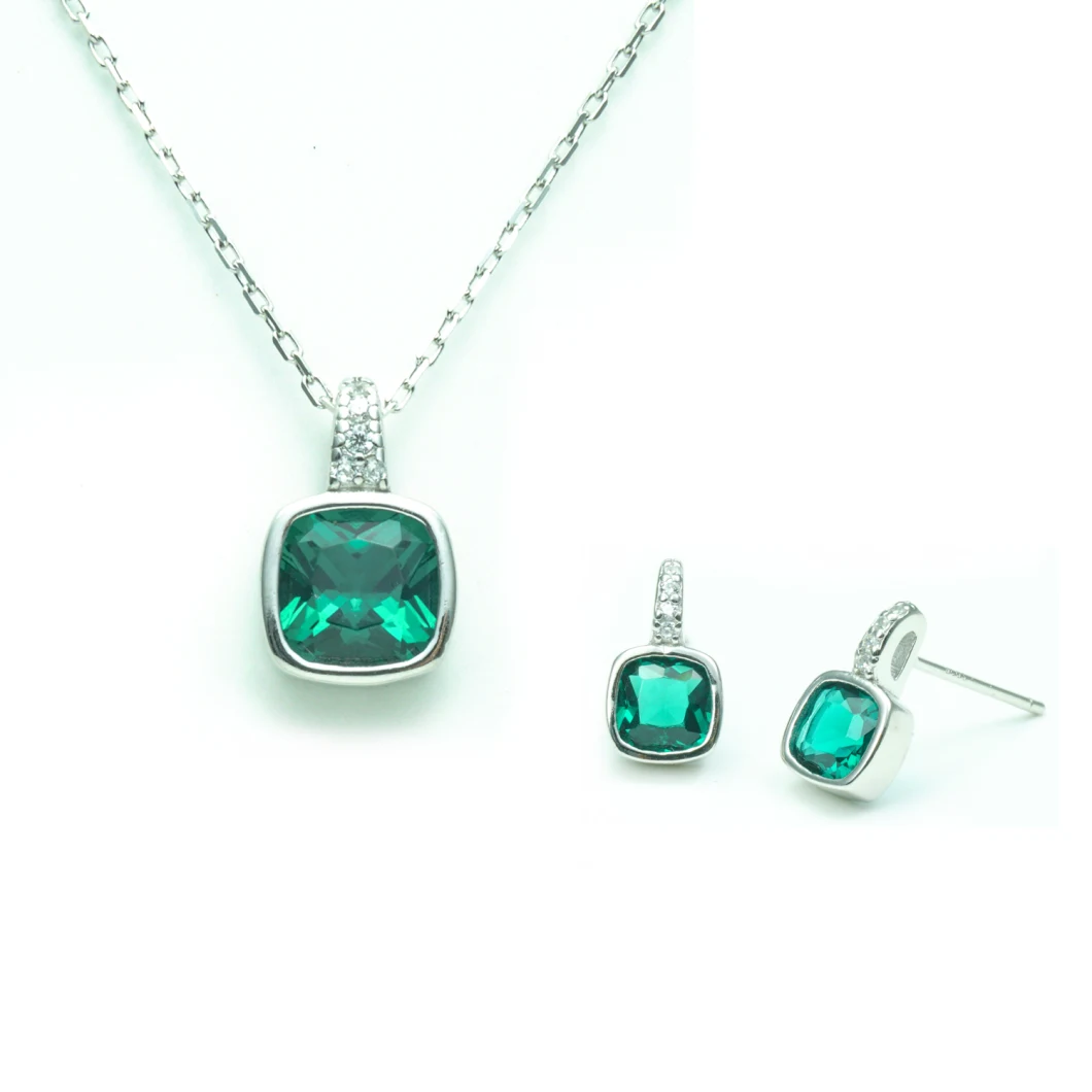 Gemstone 925 Sterling Silver Necklace with Customized Logo for Women