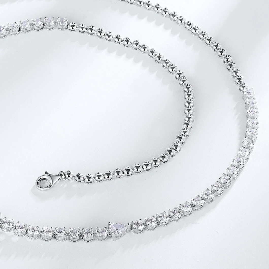 Lab-Grown Diamond Pear Shape Jewelry Necklace with High Carbon CZ Diamond Pendant