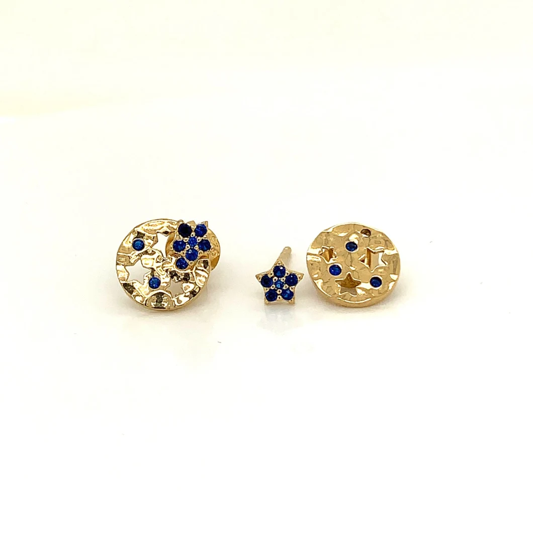 New Arrival 925 Silver Jewelry Gold Plated Flower Ear Stud