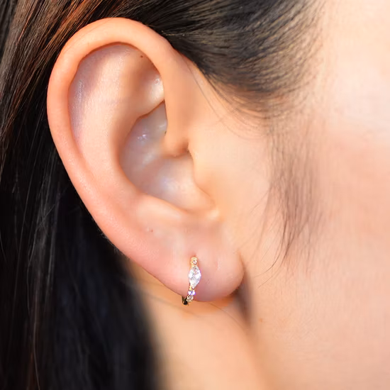 1.5cm-3cm 925 Sterling Silver Post Small Hoop Earrings Cubic Zirconia Huggie Hoop Earring for Women Girls