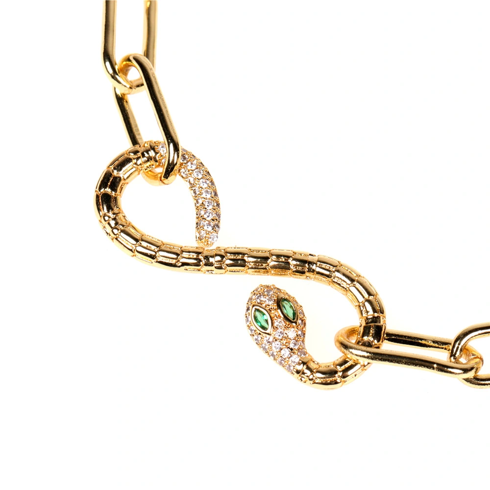 Women&prime;s Jewelry Wholesale Custom 18K Gold Plated Snake Charm Bracelets