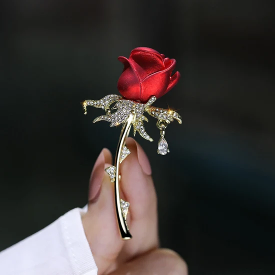 Nice Design Tulip Rose Brooch for Women Elegant Corsage Fashion Brooch Pin