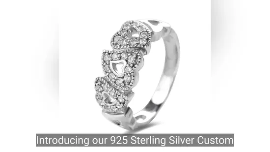 Valentine&prime; S Day Custom Lettering Couple Finger Ring Made of 925 Sterling Silver Ring