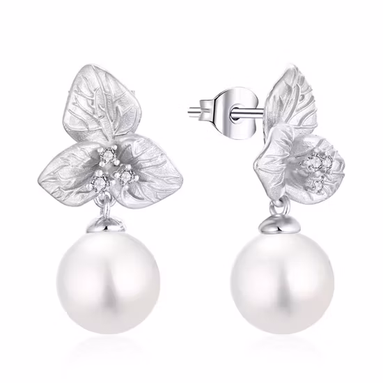 925silver Hoop Ear Studs Earring for Women Gold Color with Freshwater Pearls